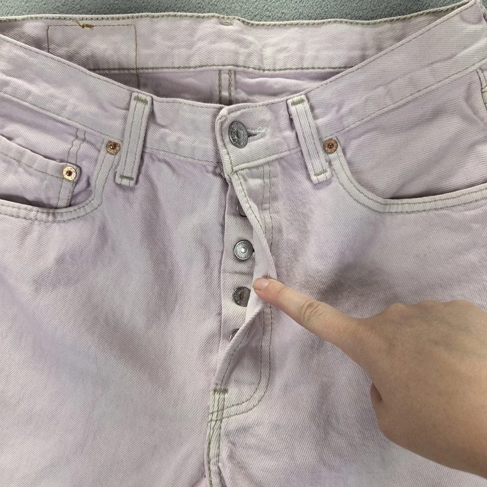 VTG Levis 501 Jeans Mens Pink Wash Dyed‎ Straight Button Fly USA Fits 27x32